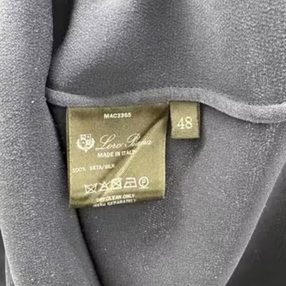 Loro Piana Navy Women's Silk shirt - size 48 (16) - Picture 6 of 8